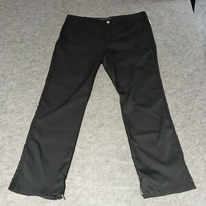 Acuity Golf Pants‎ Mens Lrg Black Zip Ankle Flat Front Straight Leg Performance